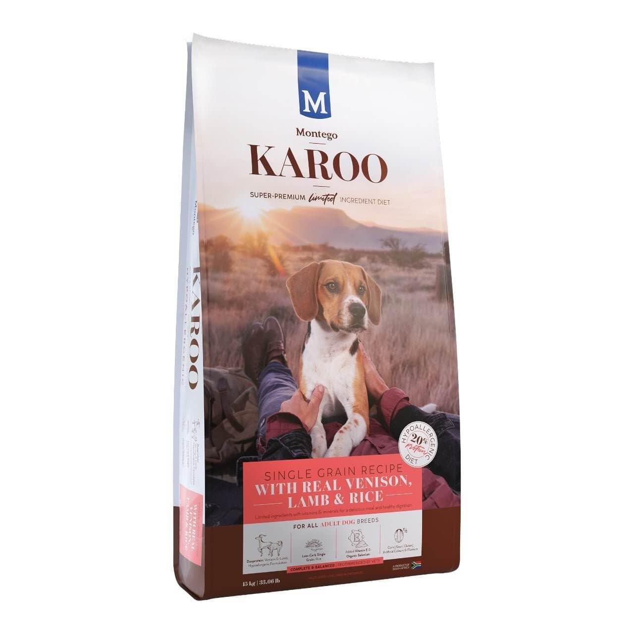 Montego Karoo All Breed Venison and Lamb Adult Dog Food 15kg