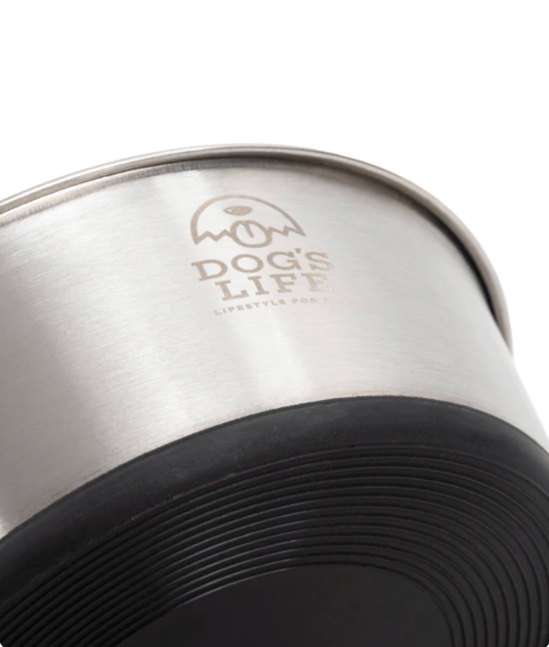 Dogs life stainless steel bowl fuel for adventure black L