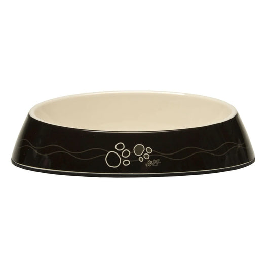 Rogz fishcake bowl black paws