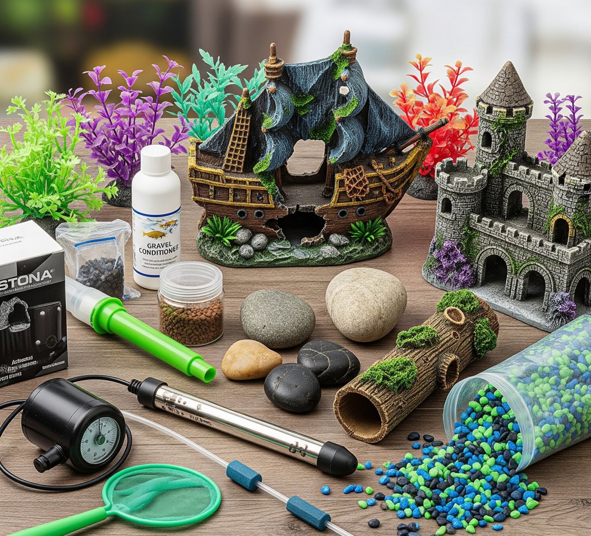 fish tank accessories cape town Mechpia 13 Pieces Aquarium Decorations Kit, Decorations Set Small Resin Castle and Rockery Betta Fish Cave Hideout Coral Artificial Plastic Plants Ornament Pet Supplies The Frutiger Aero Lamp Fish Tank / Accessories /