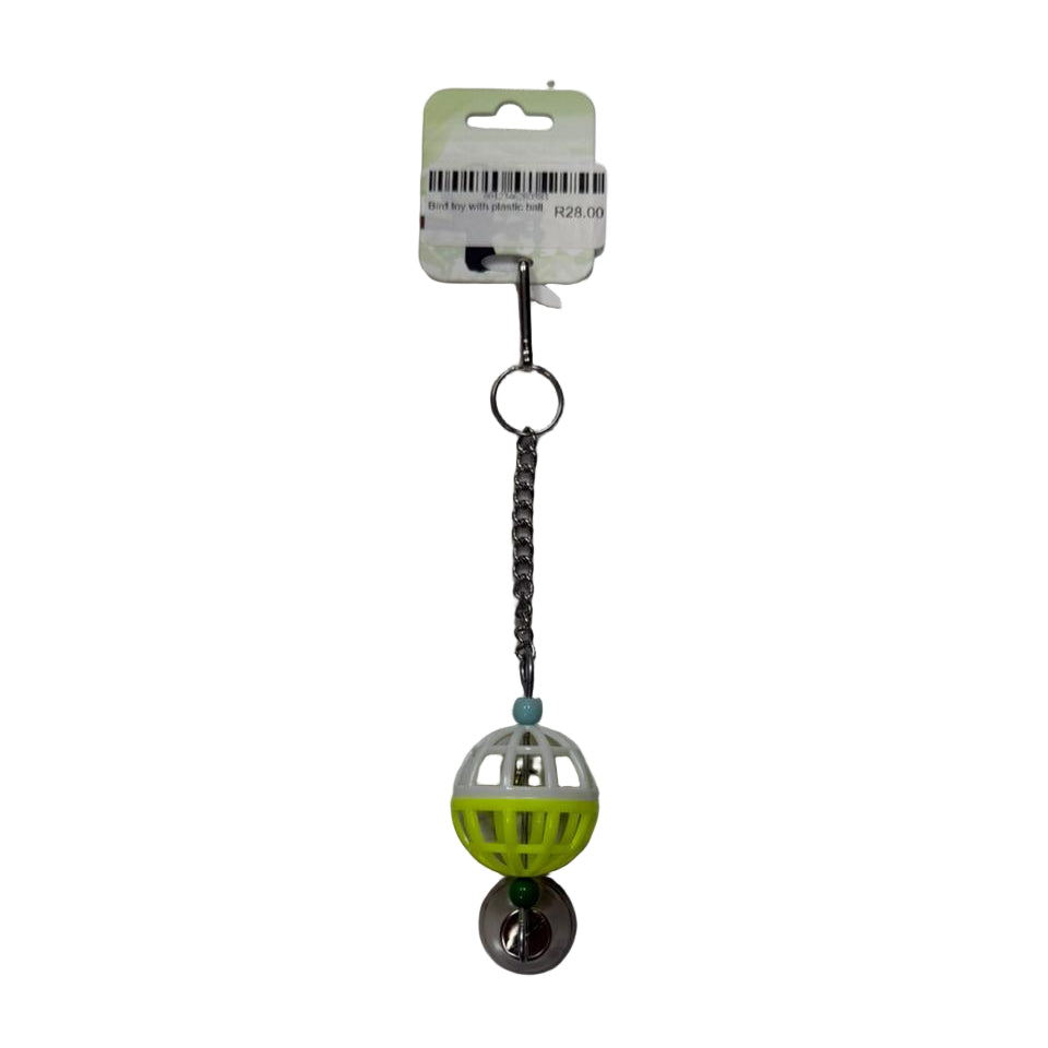 Bird toy with plastic ball