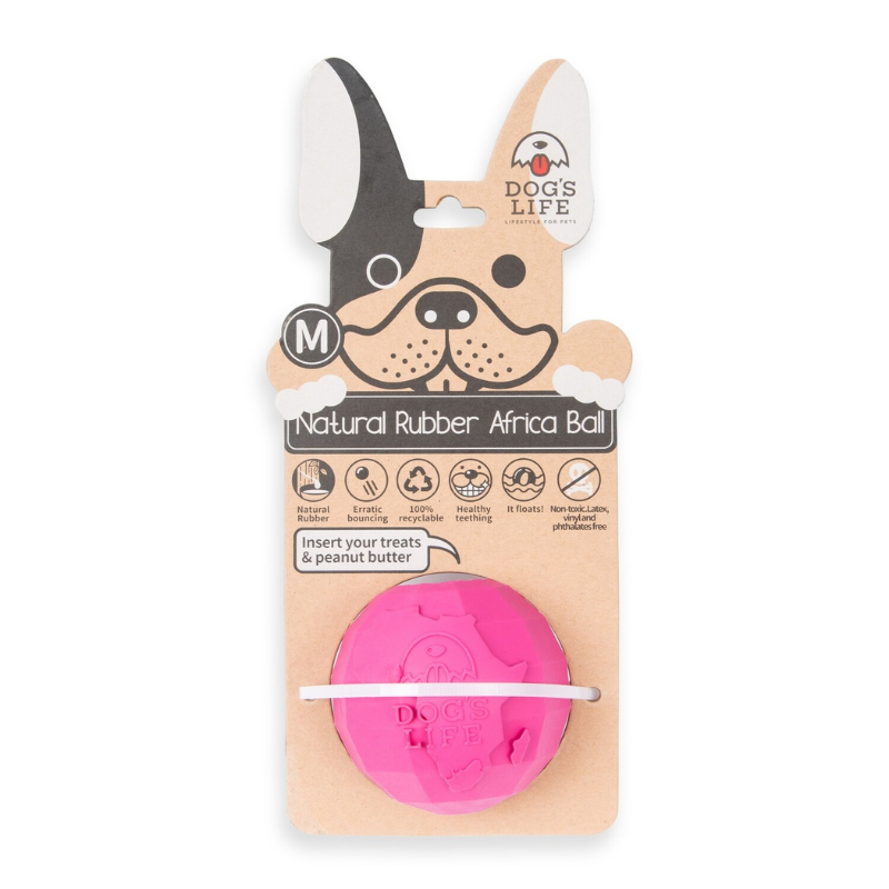 Dogs Life Africa Rubber Ball hot pink s