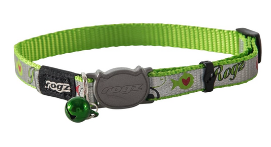 Rogz cat collar reflectocat small lime