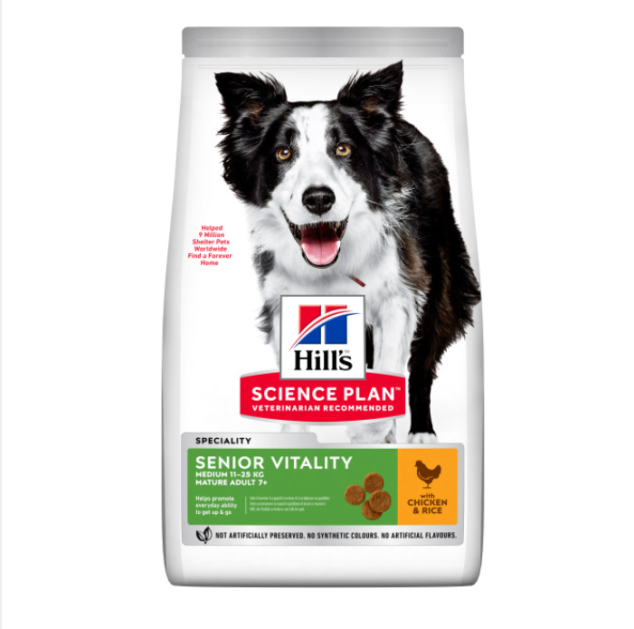 Hills science plan senior vitality chicken medium 12kg