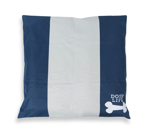 dogs life dog bed cushion square bone blue M