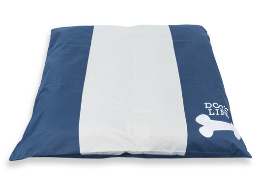 dogs life dog bed cushion square bone blue M