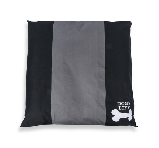 dogs life dog bed cushion square bone black m