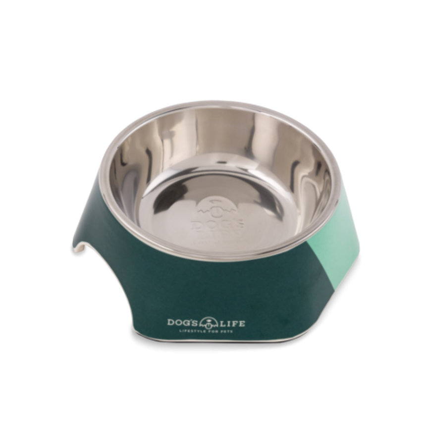 Dogs life dog bowl hexagon melimine steel blue