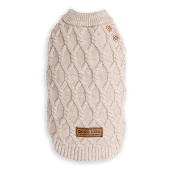 Dogs life cableknit sweater cream S